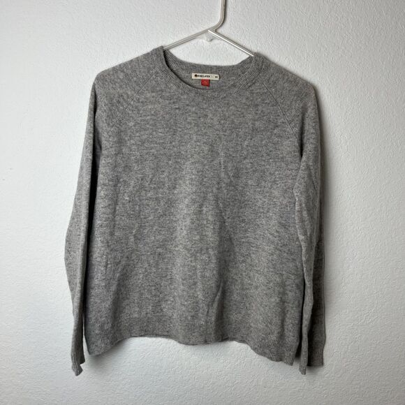 Marine Layer Sweater XS Gray 100% Cashmere Crewneck Raglan Long Sleeve *holes - Picture 1 of 8